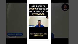 CANT SOLVE A CODING QUESTION DO THIS INSTEAD IN INTERVIEWS [upl. by Mali]