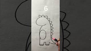 How to draw dinosaur with number 6 [upl. by Magnum]