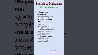 daily use englishsentences with malayalam meanings spokenenglish online vocabulary psc [upl. by Grail]