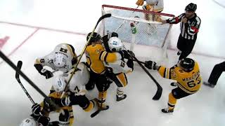 Boston Bruins Vs Pittsburgh Penguins 2nd Period Scrum [upl. by Ytirev110]