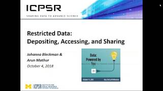 Restricted Data Depositing Accessing and Sharing [upl. by Nohtahoj]