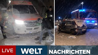 SCHNEECHAOS WINTEREINBRUCH bringt Deutschland ordentlich ins Rutschen I WELT Newsstream [upl. by Ergener99]