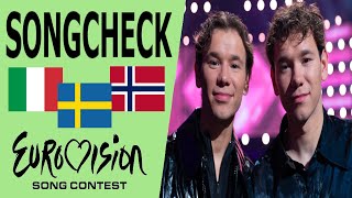 ESC Songcheck 2024  Teil 2 mit Schweden Italien und Norwegen  Eurovision Vorschau 2 [upl. by Leeban]