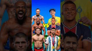 UFC VS FOOTBALL  Conor McGregor Khabib Jon Jones vs Messi Mbappe Ronaldo Jr  😈 shorts [upl. by Baum]