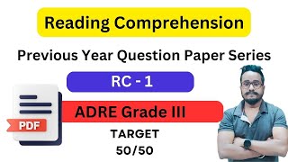 Previous Year Reading Comprehension Question Series II Passage No 1 II Daily Practice Set [upl. by Eadmund727]