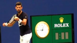 Novak Djokovic Serve Slow Motion Court Level View [upl. by Cirri800]