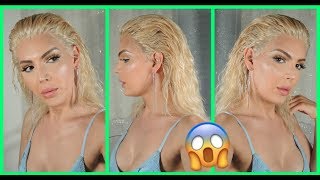 HAARE SCHNELL BLOND FÄRBEN plus WET HAIR LOOK 😜 MILA HAIR BlONDE WIG REVIEW [upl. by Galen901]