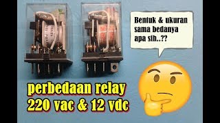 Perbedaan relay 220 VAC dengan relay 12 VDCrelaykelistrikan [upl. by Econah178]