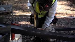 How to cut a square downspout oversized 3×4 [upl. by Landri]