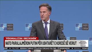 “Përshkallëzim i rrezikshëm” NATO paralajmëron Putinin për ushtarët e Koresë së Veriut [upl. by Nylkaj]