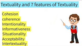 what is textuality  seven features of textuality features textuality cohesion and coherence [upl. by Elvah]