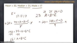 Mean Median Mode in Reverse [upl. by Egdirdle]