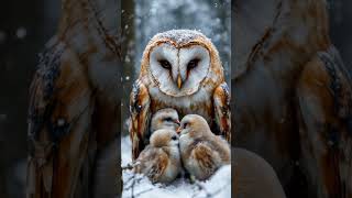 Barn Owl Protects Chicks from Intense Rainstorm barnowl owls birds trending rainsounds [upl. by Howlan]