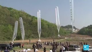 Corea del Norte lanza 260 globos con basura y excremento a Corea del Sur • FRANCE 24 Español [upl. by Silberman62]