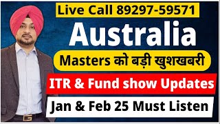 Australia Masters वालो को बड़ी खुशखबरी  Jan amp Feb Intake 25 Open I Australia study visa updates 25 [upl. by Whitebook]