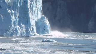 Hubbard Glacier Calving  Two HUGE ones  September 16 2010 [upl. by Macdougall]