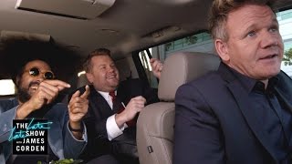 Gordon Ramsay Drives James amp Reggie to LAX  LateLateLondon [upl. by Inahteb]