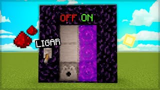 PORTAL DO NETHER AUTOMÁTICO LIGA e DESLIGA 😱  Minecraft [upl. by Adnilym548]