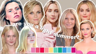 LIGHT SUMMER COLOR PALETTE AND SEASONAL GUIDE  12 Seasons Color Analysis [upl. by Eiddam]