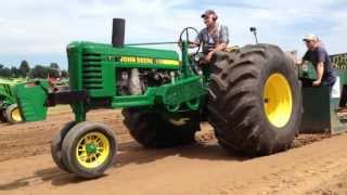 Two Unique John Deere Tractors Pullin Hard [upl. by Ahto]