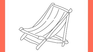 How to draw beach chair step by step [upl. by Crawley]