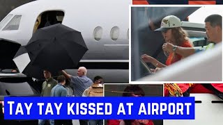 OMG Travis Kelce runs to Kiss Taylor Swift as her private jet arrives in Kansas City [upl. by Ran]