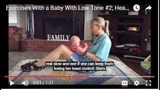 Head Control Sit to Supine Exercises For a Baby With Low Tone 2 [upl. by Fita]