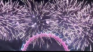 London Fireworks 2024  New year  UK  4D  Drone shot  London eye  Celebrations in London eye [upl. by Cannell]