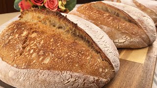 Hör auf Brot zu kaufen backe rustikales Brot ohne Hefe Dorfbrot [upl. by Decrem]