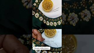 Onam collections Kerala saree with handwork blouse shorts aaribeadwork [upl. by Strenta316]