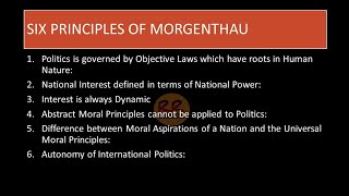 Six Principles Of Morgenthau Realism International Relations  CSS  RR Lectures [upl. by Paradies137]