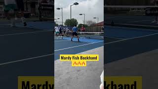 Jack Sock vs Isner  Mardy Fish Pickle ball match 😎🤷‍♂️ shorts Fish backhand 💪💪💪 [upl. by Enrichetta124]