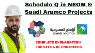 What is Schedule Q in NEOM and Saudi Aramco Projects  Schedule Q explanation in Urdu [upl. by Corneille]