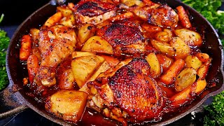 One Pan Honey Garlic Chicken amp Veggies Recipe  Easy Chicken and Potatoes [upl. by Everick791]