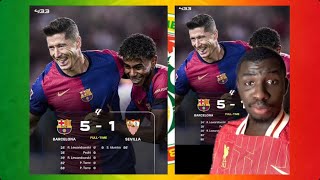 🚨 Liga  le FC Barcelone ridiculise le Séville FC 🤯 [upl. by Meir]