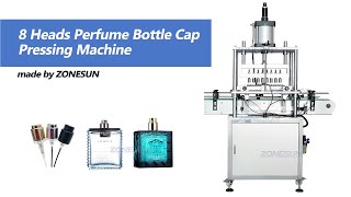 ZONESUN ZSYG10 Automatic Perfume Sprayer Cap Collaring Bottle Crimping Capping Machine [upl. by Anirad]