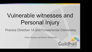 PI Webinar Vulnerable witnesses and Personal Injury [upl. by Latsyrd]