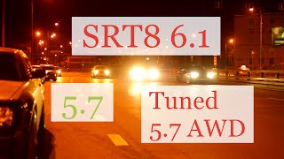 Chrysler 300C HEMI 57 RWD stock VS SRT8 61 VS tuned HEMI 57 AWD Turing [upl. by Onitnatsnoc]