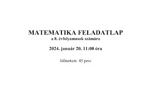 8 osztályos matek felvételi 2024 január 20 110 feladat [upl. by Asilad686]