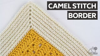 CROCHET Camel Stitch BLANKET Border Works for ANY Blanket [upl. by Acissev602]