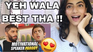 CarryMinati MOTIVATIONAL SPEAKER PARODY  REACTION [upl. by Aneeg]