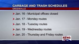 Greenville Garbage Schedule for MLK Day [upl. by Hildie]