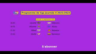 Programme de La liga journée 4 2021 2022  calendrier des matches de la ligue espagnole du football [upl. by Troc505]