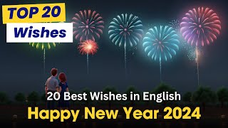 Top 20 Happy New Year Wishes in English 2024 Messages Greetings SMS [upl. by Octavian]