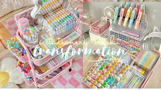 desk  stationery organization makeover ✨🌿 back to school 2024 [upl. by Akeme]