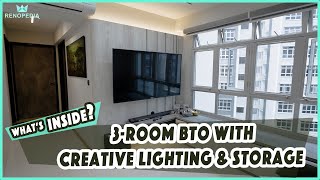 3Room BTO in Yishun with Creative Lighting amp Storage Space l Whats Inside [upl. by Bittner]