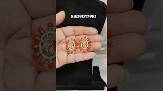 Coral earringspagadam earringsradakrishna earrings8309017981 shirishakanishkjewellery pagadam [upl. by Akyssej]