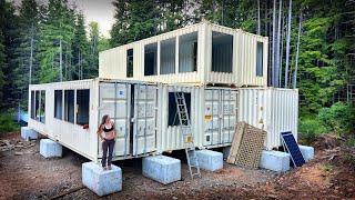 TIMELAPSE  BUILDING a SHIPPING CONTAINER HOME with NO EXPERIENCE OFF GRID  VLOG 172 [upl. by Byran]