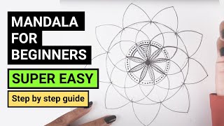 How to draw MANDALA ART for beginners NEW  SUPER EASY  Vijayta Sharma [upl. by Elleral]