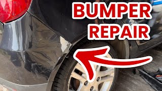 How to Repair Cracked Paint on a Bumper  Respray at Home Garage [upl. by Raseac]